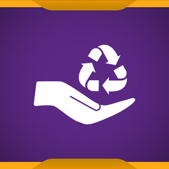 Wall Mural - Recycle with hand icon for web and mobile