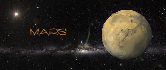 Wall Mural - planet mars in outer space.
