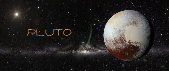 Wall Mural - Planet Pluto in outer space.