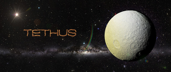 Wall Mural - planet tethus in outer space.
