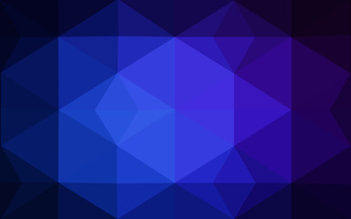 Dark blue polygonal design pattern, which consist of triangles and gradient in origami style.