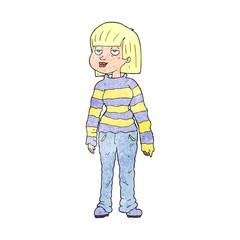 textured cartoon woman in casual clothes