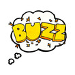 thought bubble textured cartoon buzz symbol