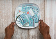 Malaysia Ringgit concept photo on plate