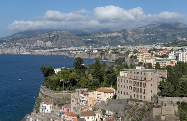 City landscape on the sea coast