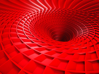 Wall Mural - red tube hole tunnel background