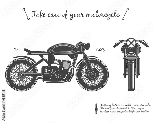 Fotomural vintage motorcycle. cafe racer theme