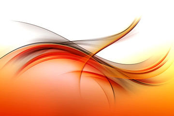 Poster - Abstract Orange Wave Design Background