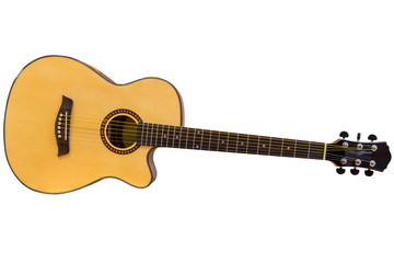 Acoustic guitar isolated on a white background