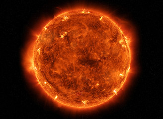 Wall Mural - powerful sun in space