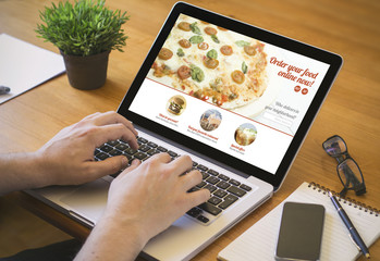 Canvas Print - computer desktop food online