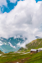 View from a bird's eye of Grossglockner High Alpine Road. Austria, Alps, Europe