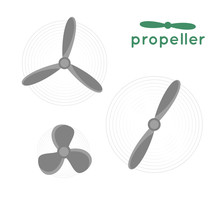 Propeller Vector Illustration. Propeller Aircraft Vector Illustr