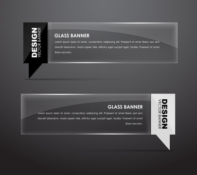 Glass banners with quote bubble