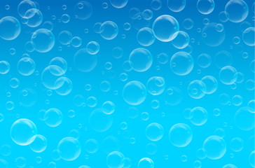 abstract blue background with blue sky and bubble blower bubbles