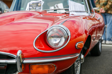 headlight of a vintage car