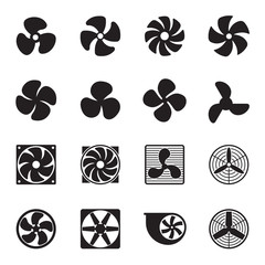 Fan icons. Vector illustration
