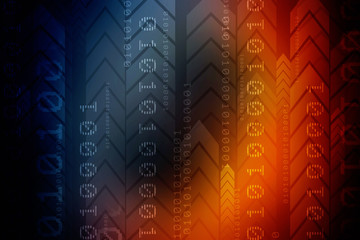 Poster - 2d illustration abstract digital binary data on computer screen