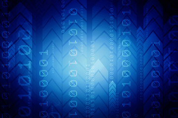 Poster - 2d illustration abstract digital binary data on computer screen