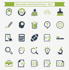 Wall Mural - Education and School Icons - Set 1