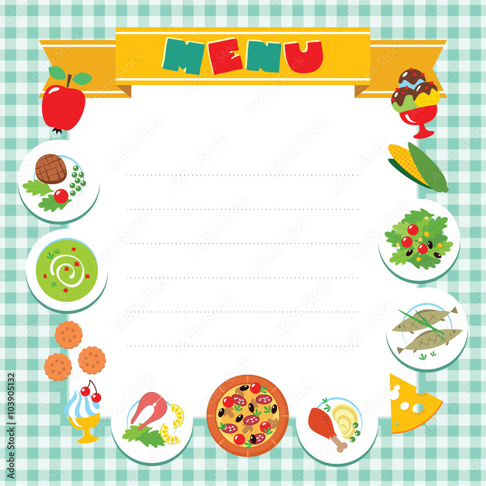 Cafe or restaurant menu. Vector design template. Some blank space for ...