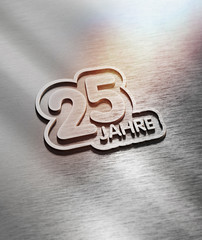 Sticker - 25 JAHRE - METALL RAHMEN