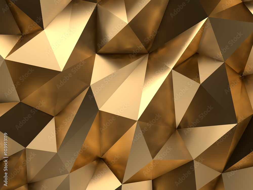 Gold Abstract 3D-Render Background - obrazy, fototapety, plakaty 