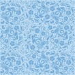 Blue Ornamental Floral Seamless Pattern