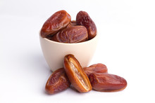 Dried Dates Fruit On White Background