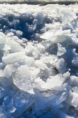 Sticker - ice blocks near ice-hole in frozen river