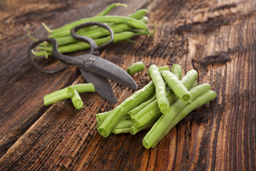 Canvas Print - Raw green beans.