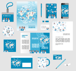 Wall Mural - corporate style business templates. set of modern abstract graph