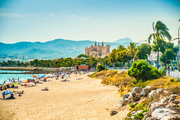 View of the beach of Palma de Mallorca