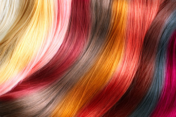 hair colors palette. dyed hair color samples
