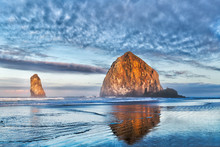 Dramatic Coastal Seascape Featuring Haystack Rock, Cannon Beach, Oregon, USA