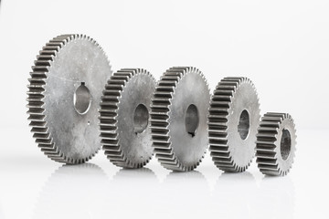 set of gears for unity meaning on isolated background