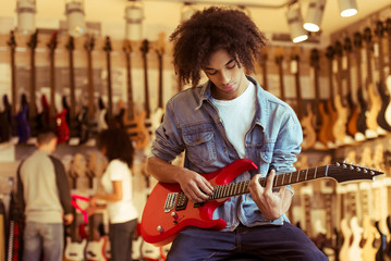 Man playing electric guitar