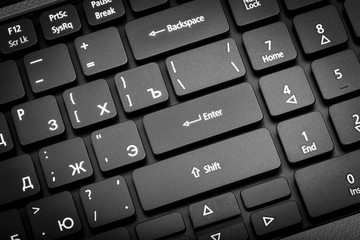 Poster - Laptop keyboard. The focus on the Enter key.