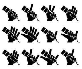 Microphone icons on white background. Vector illustration. sound mic set karaoke gestures