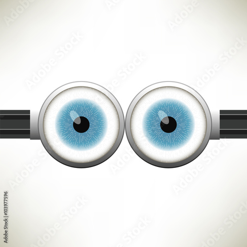 Fotomural Vector Goggle with Two Blue Eyes