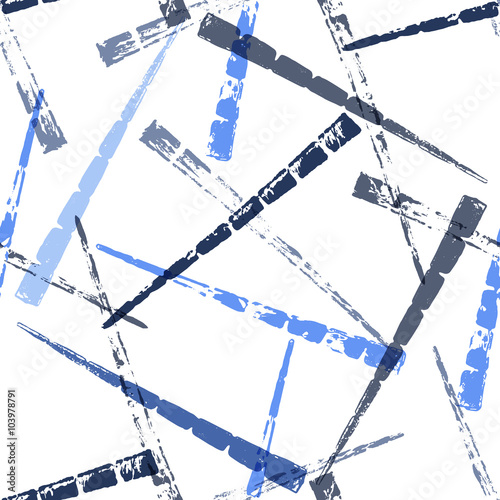 Plakat na zamówienie Abstract background with blue and gray grunge stripes. Seamless pattern.