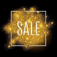 Sticker - Gold sale background in frame