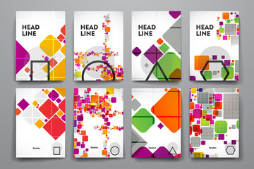 Wall Mural - Set of brochure, poster design templates in abstract style
