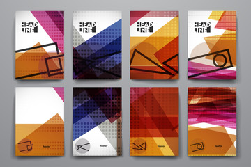 Wall Mural - Set of brochure, poster design templates in abstract style