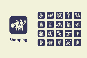 Sticker - Set of shopping simple icons