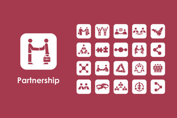 Sticker - Set of partnership simple icons