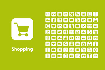 Poster - Set of shopping simple icons