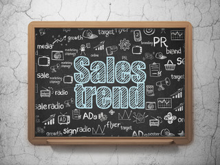 Marketing concept: Sales Trend on School Board background