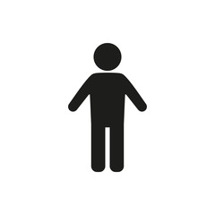 Simple black single man icon symbol stick figure