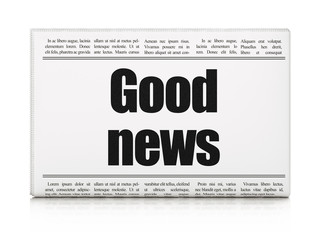 Canvas Print - News concept: newspaper headline Good News